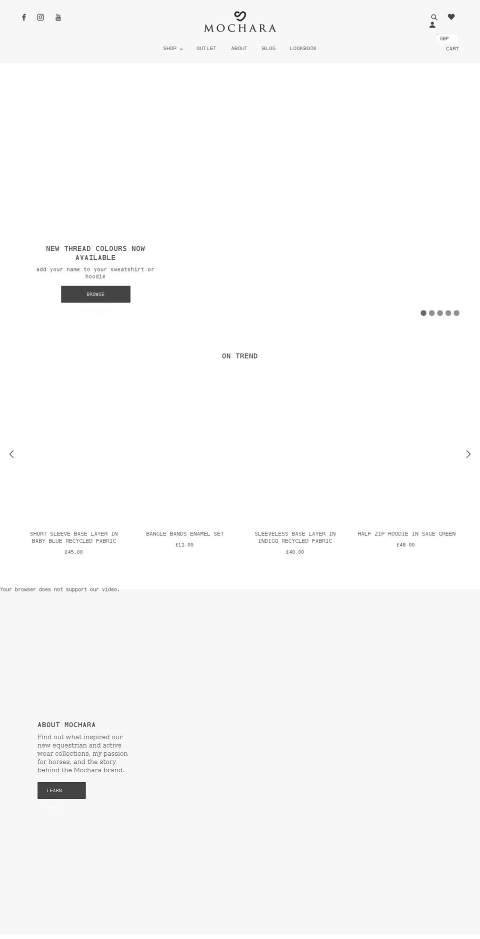 mochara.co.uk shopify website screenshot