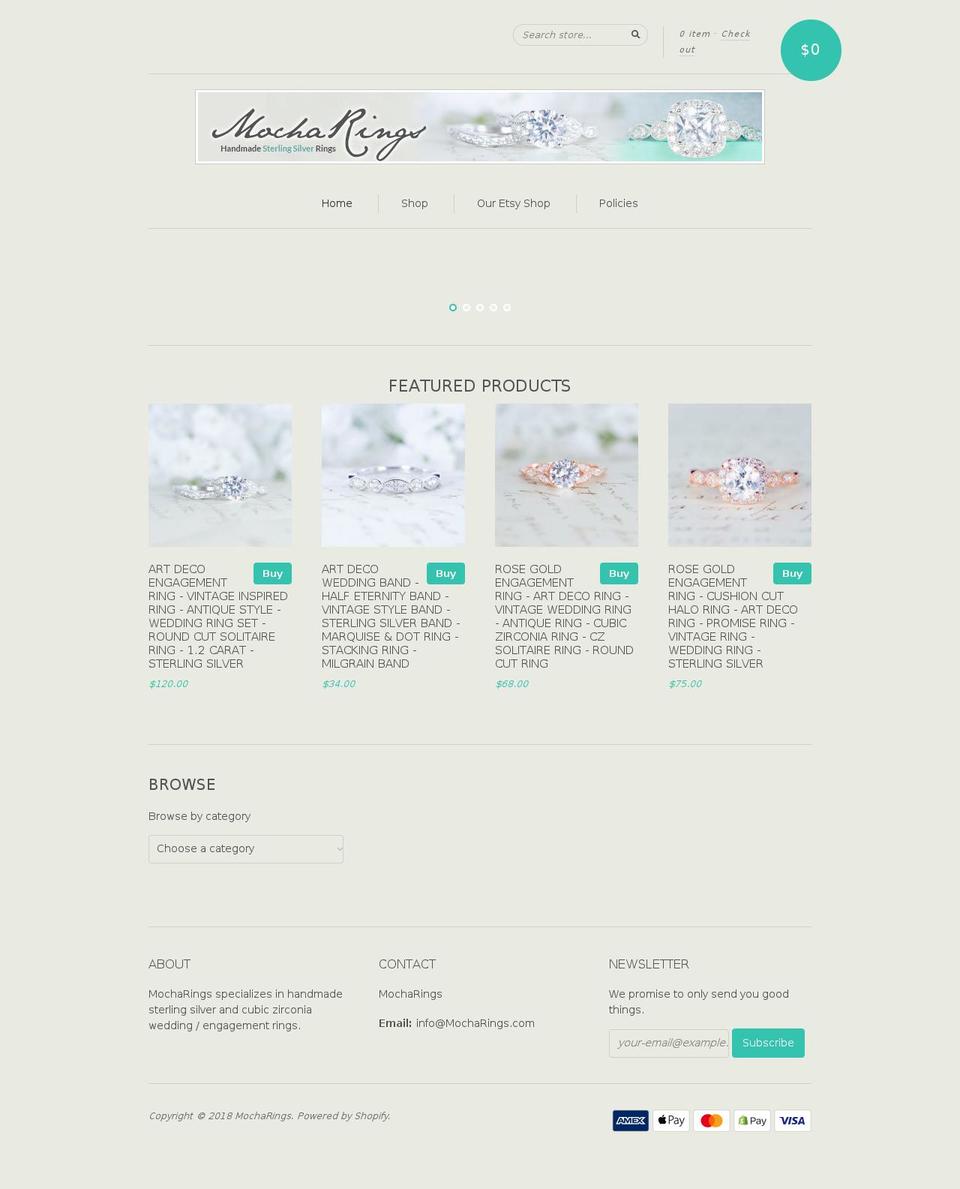 mocharings.com — Shopify storefront screenshot