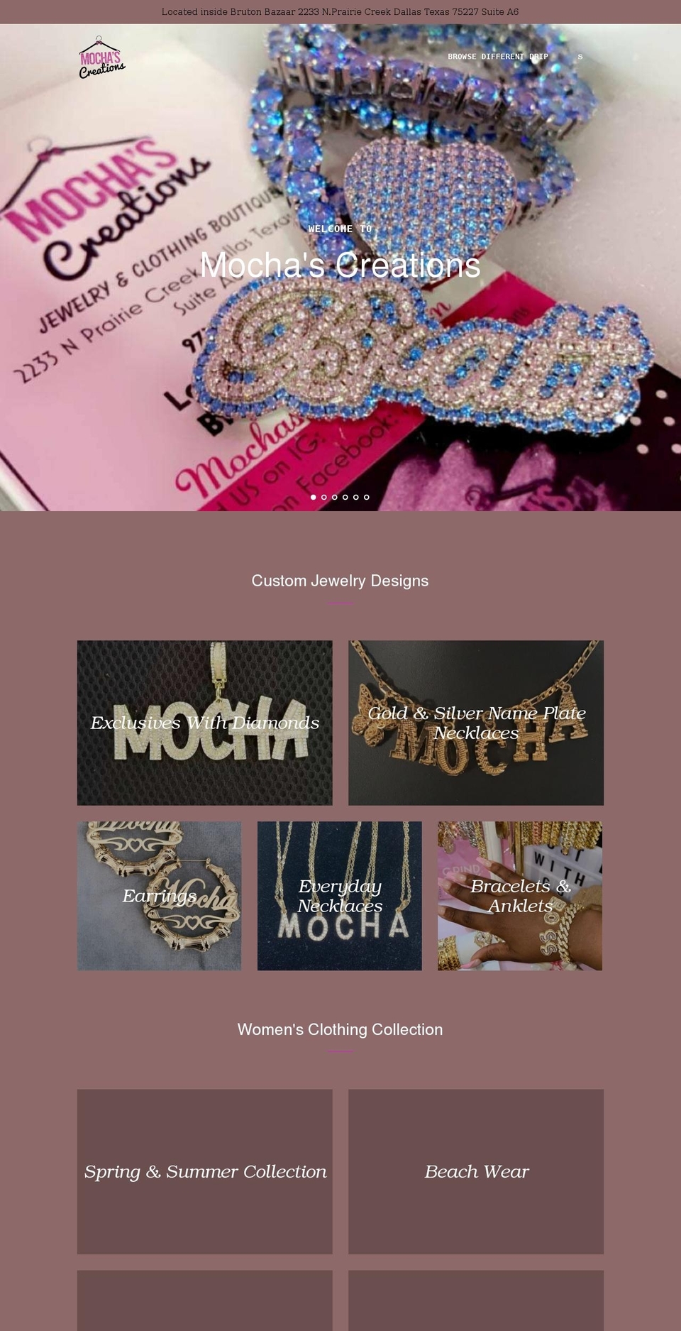 mochascreations.com shopify website screenshot