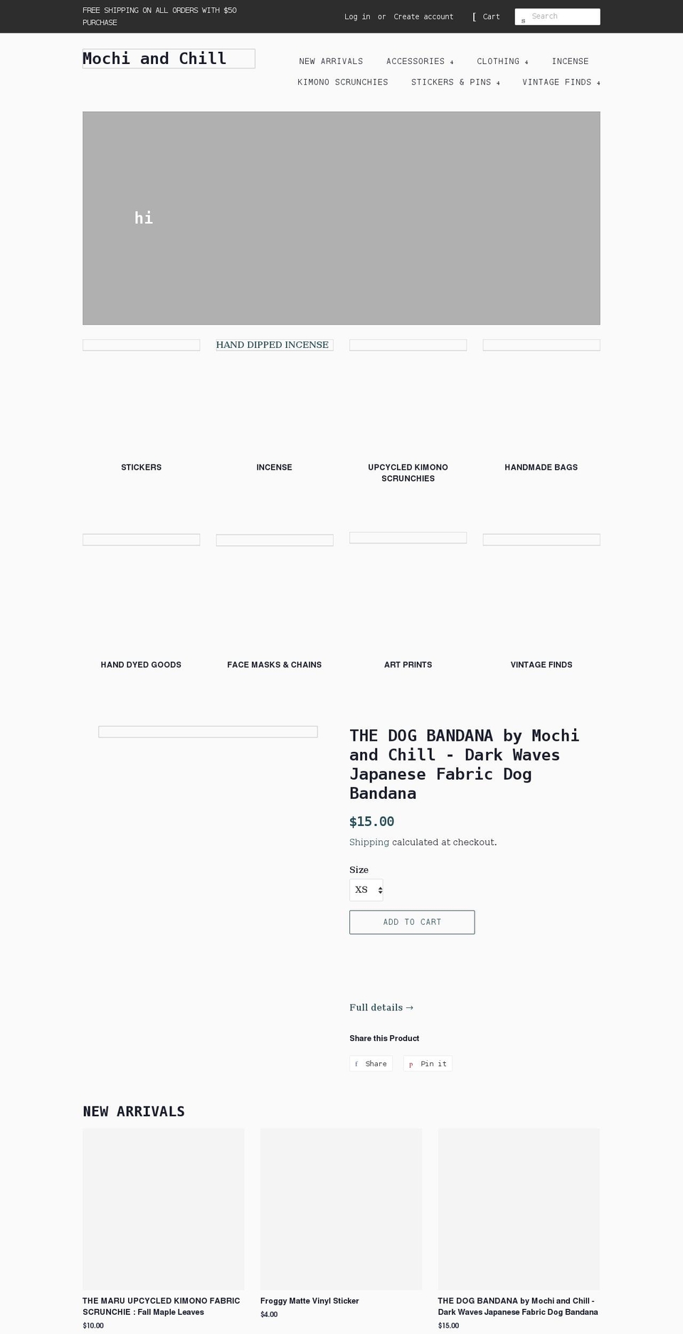 mochiandchill.com shopify website screenshot