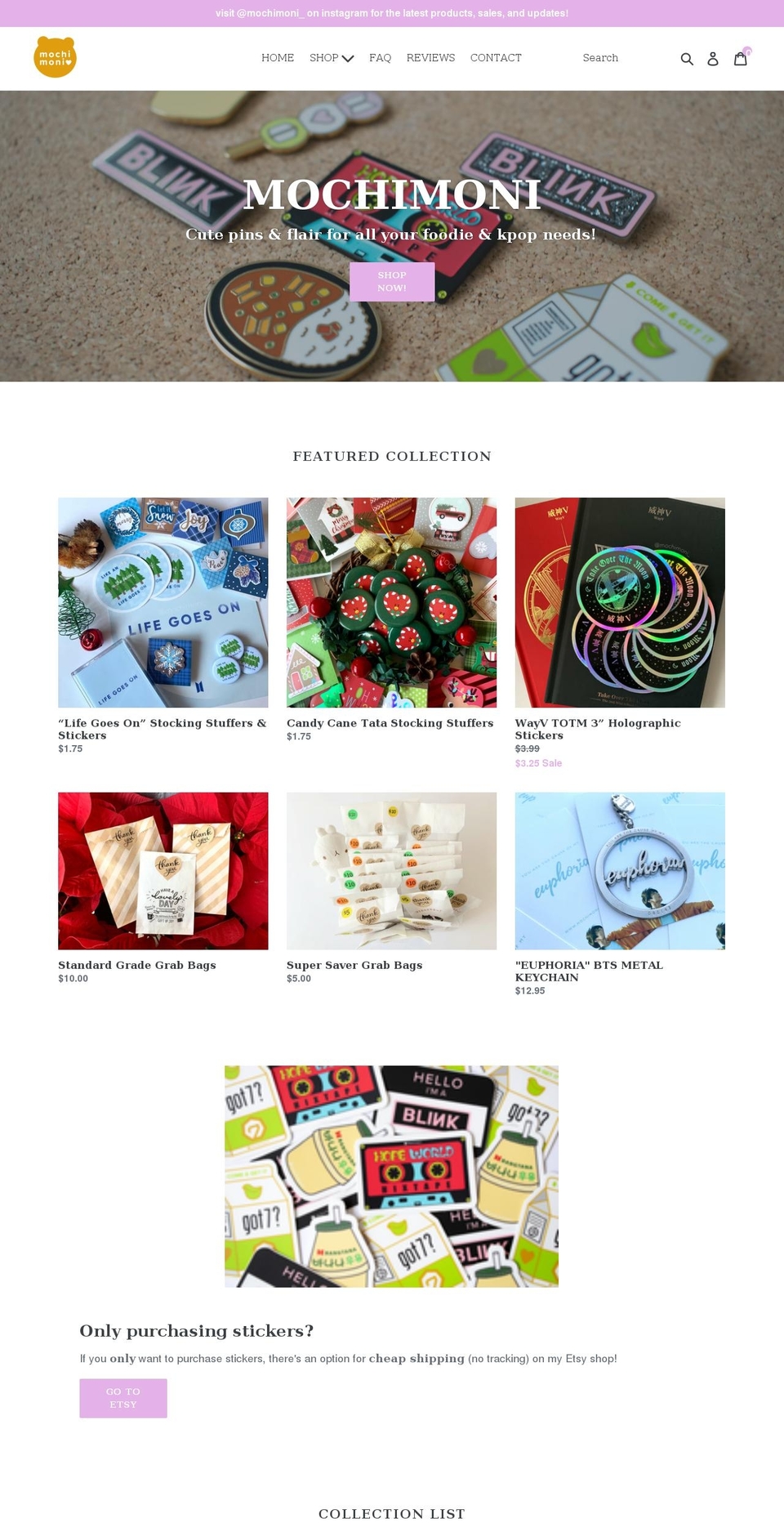 mochimoni.com shopify website screenshot