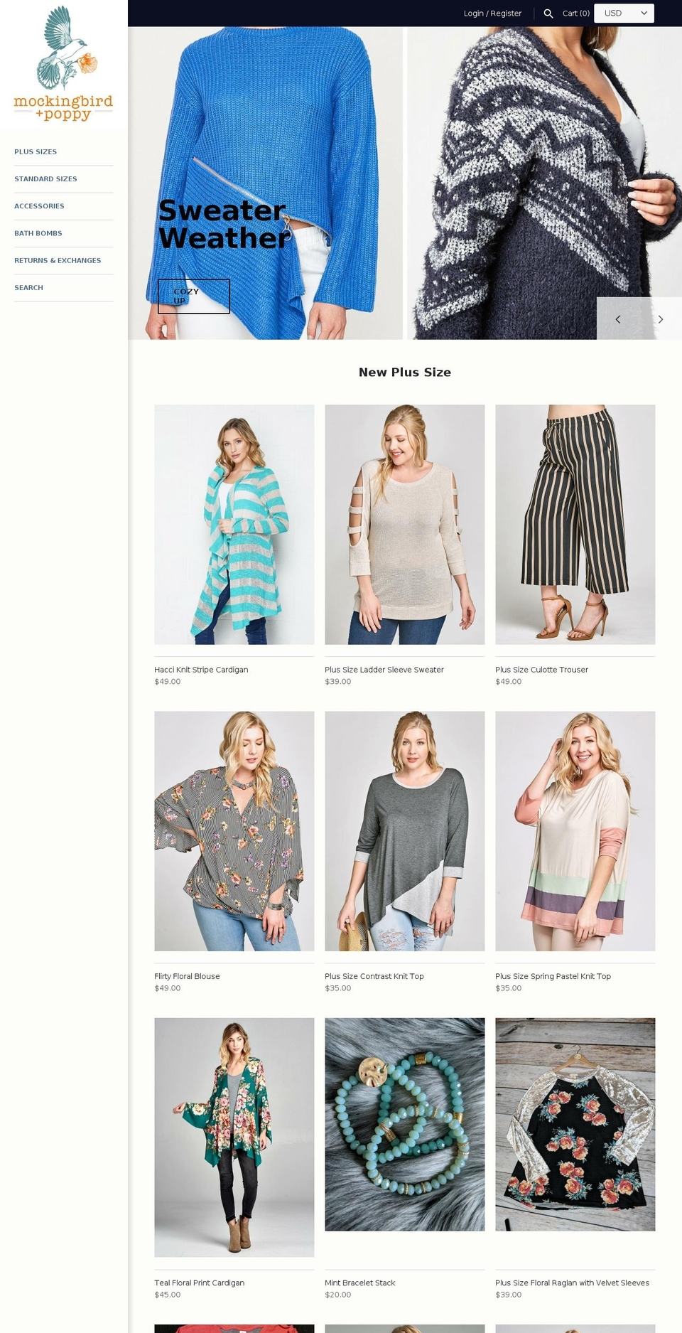 mockingbirdandpoppy.com — Shopify storefront screenshot