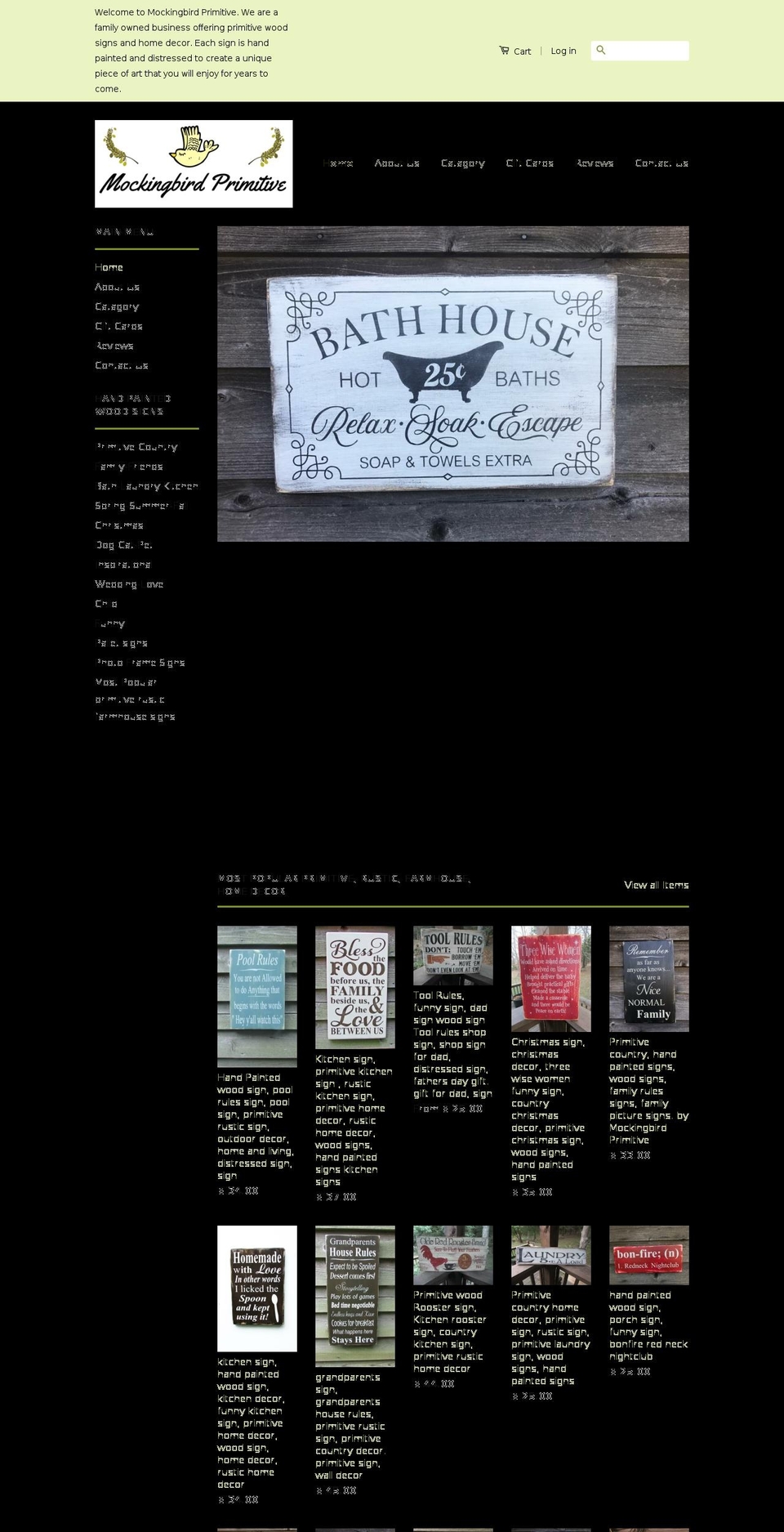 mockingbirdprimitives.com — Shopify storefront screenshot