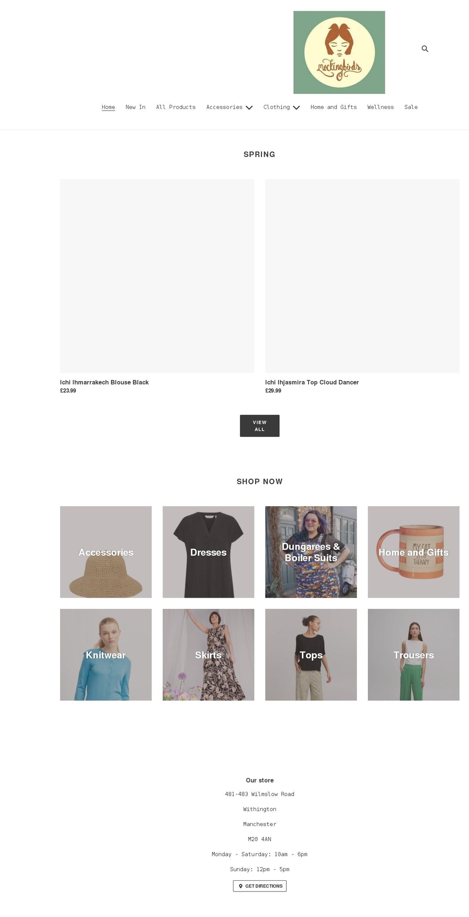 mockingbirdsfashion.com shopify website screenshot
