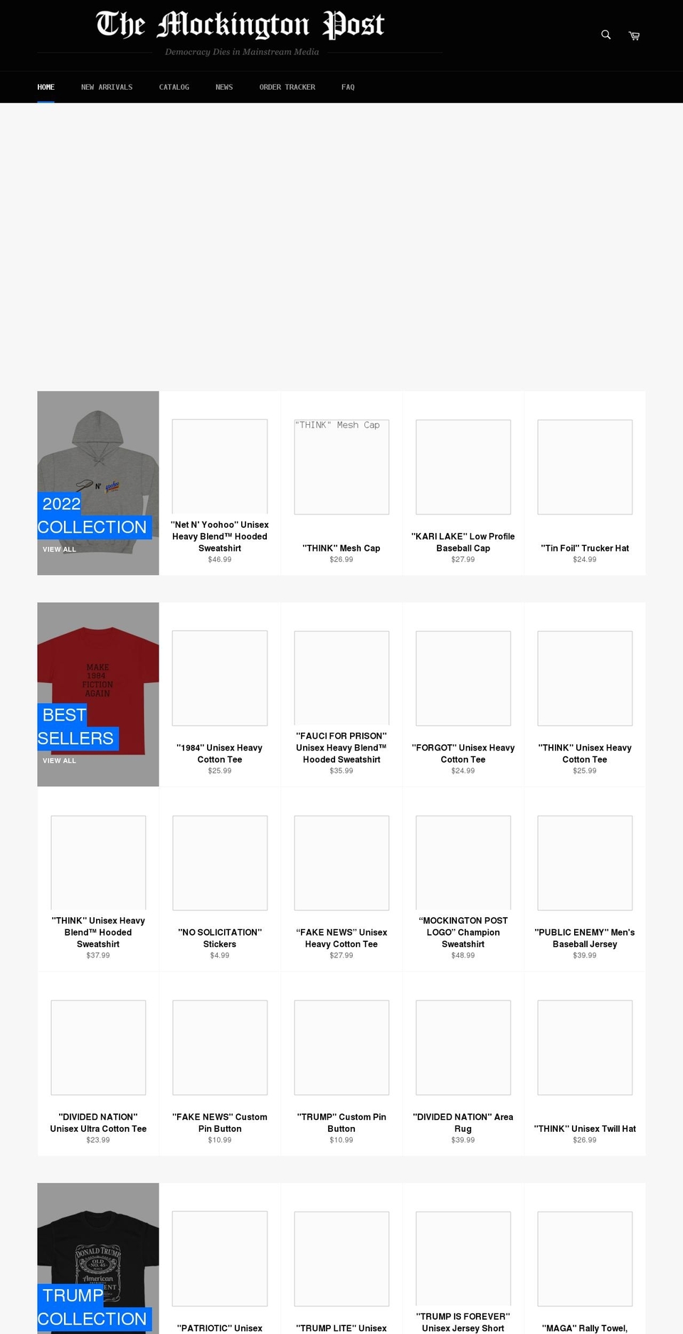mockingtonpost.com shopify website screenshot