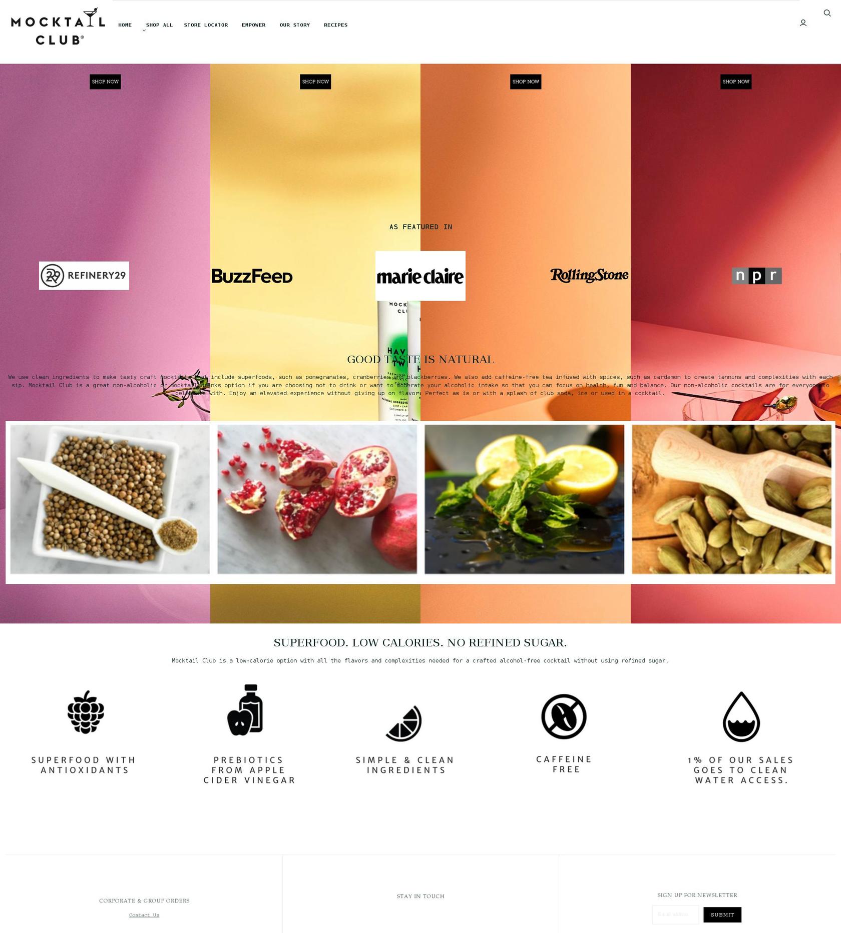 mocktailclub.com shopify website screenshot