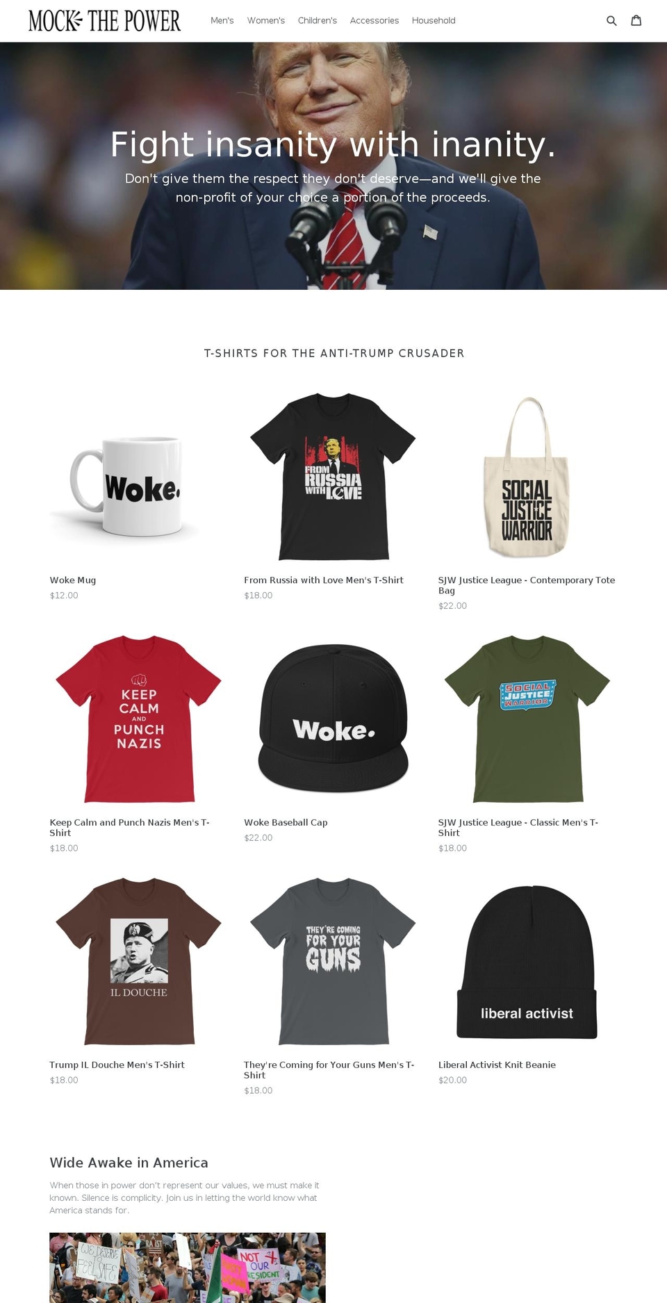 mockthepower.com shopify website screenshot