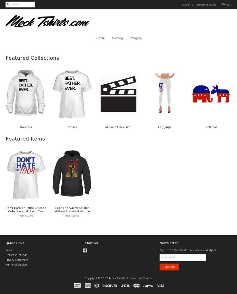mocktshirts.com shopify website screenshot