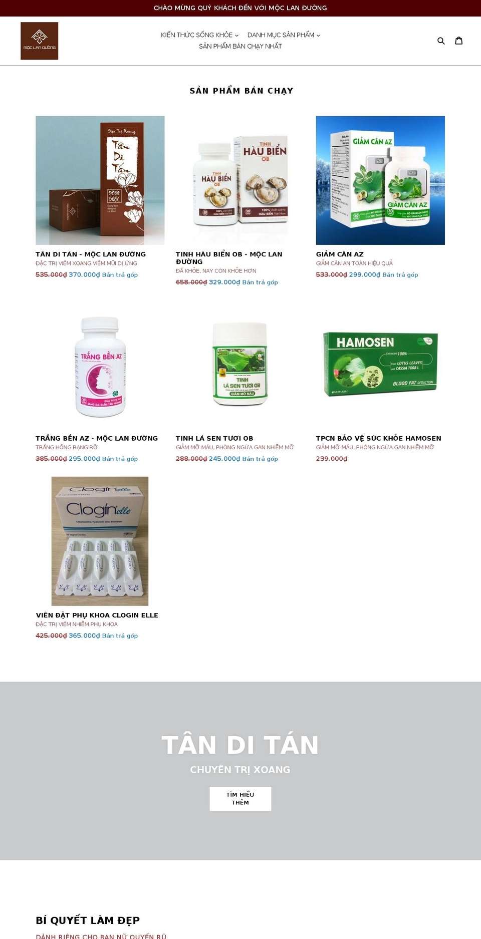 moclanduong.com — Shopify storefront screenshot