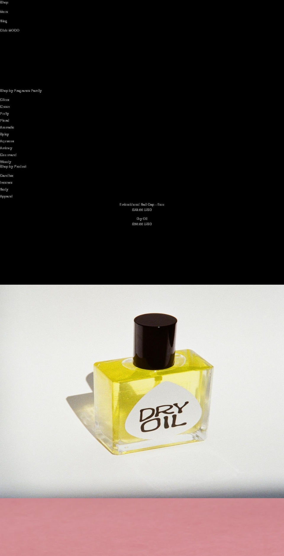 moco-candles.com shopify website screenshot