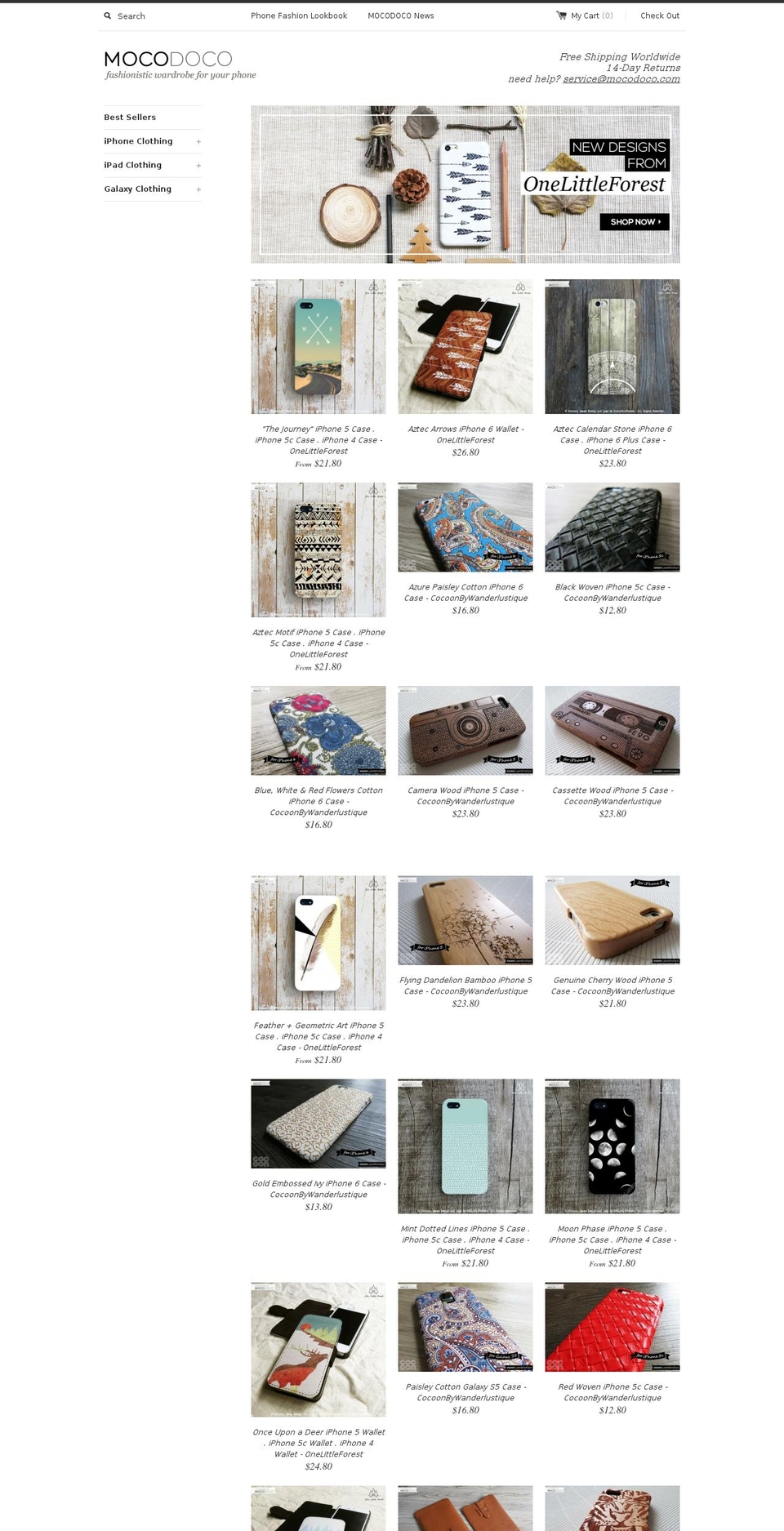 mocodoco.com shopify website screenshot