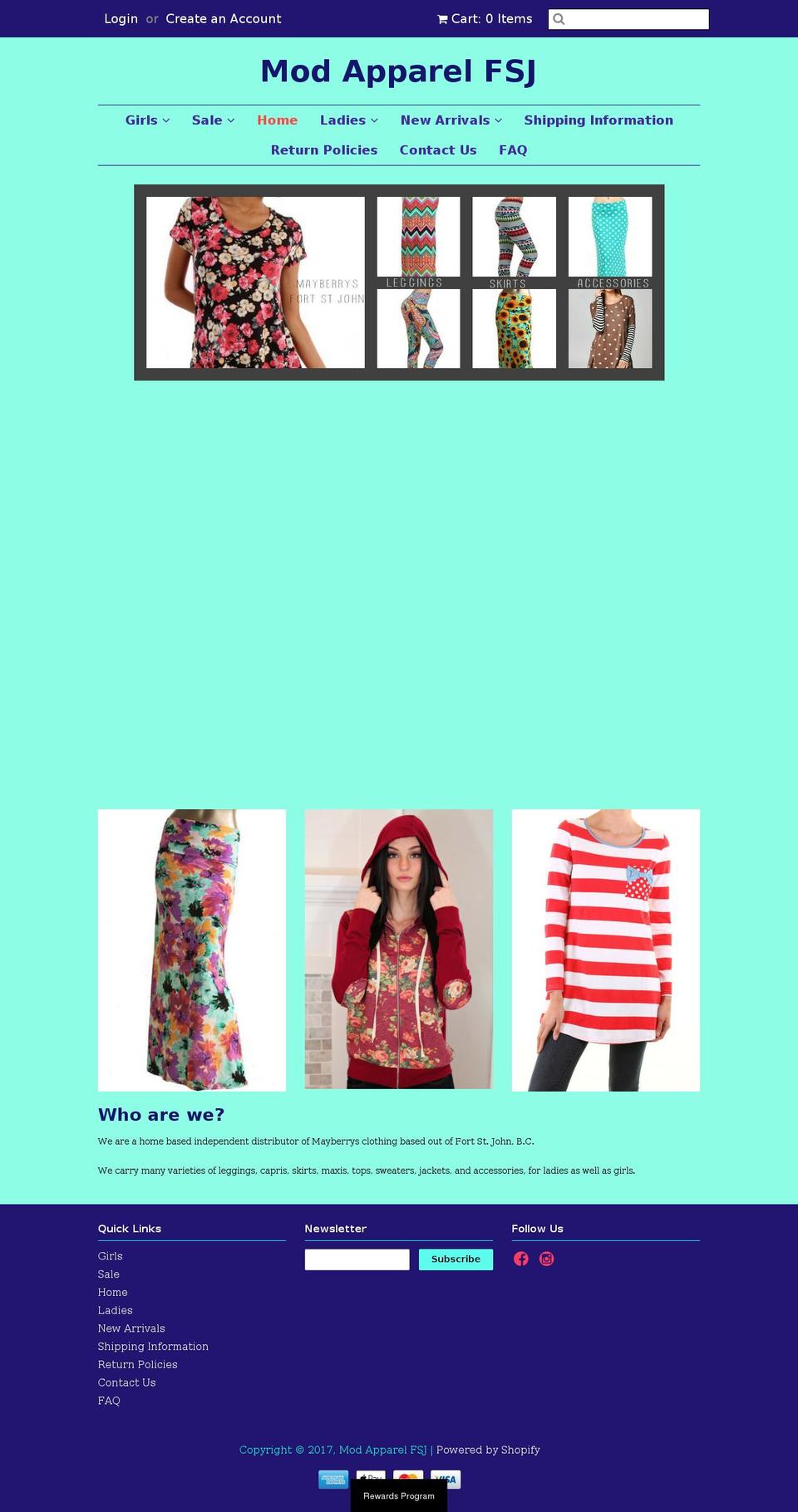 mod-apparel-fsj.com shopify website screenshot