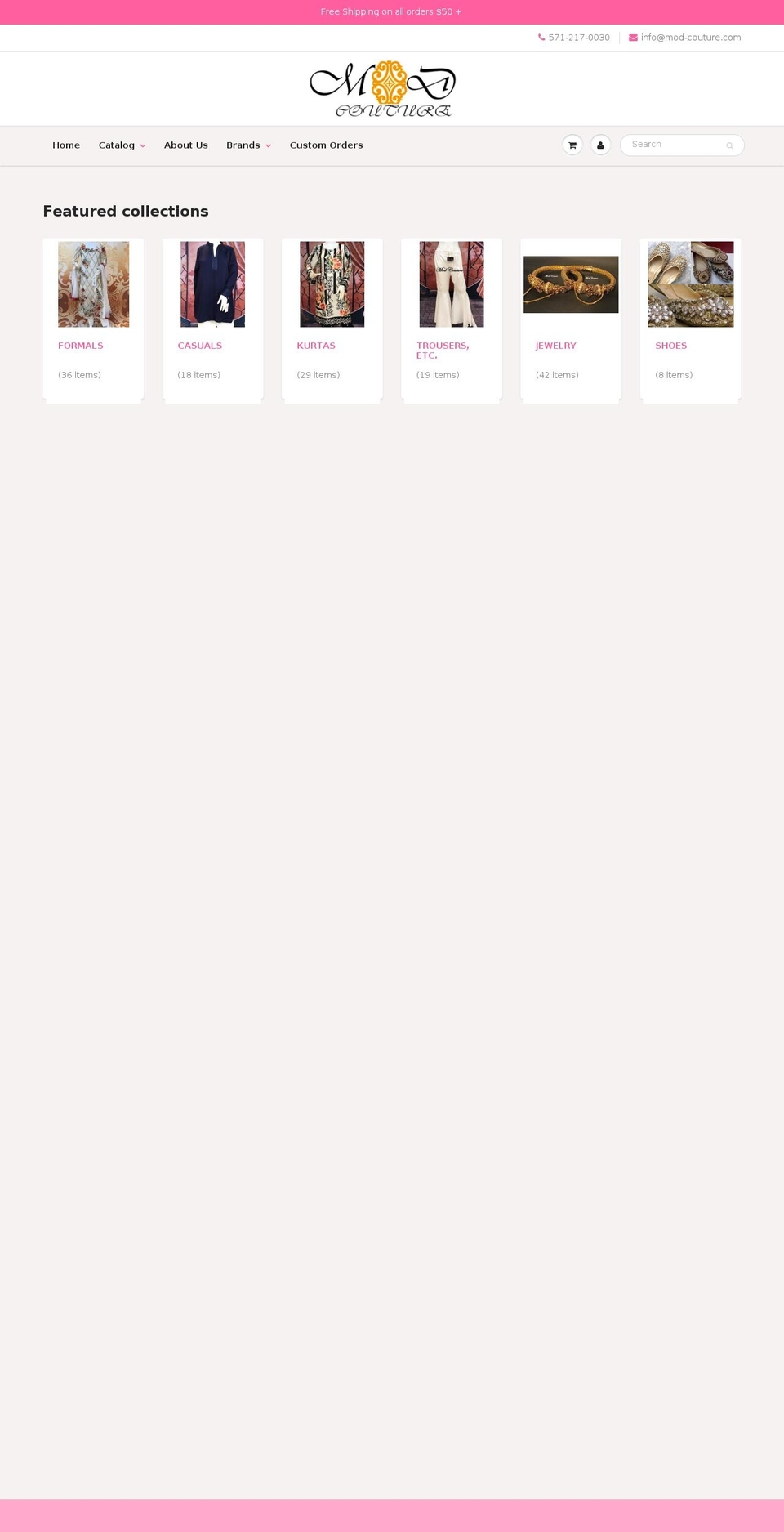mod-couture.com — Shopify storefront screenshot