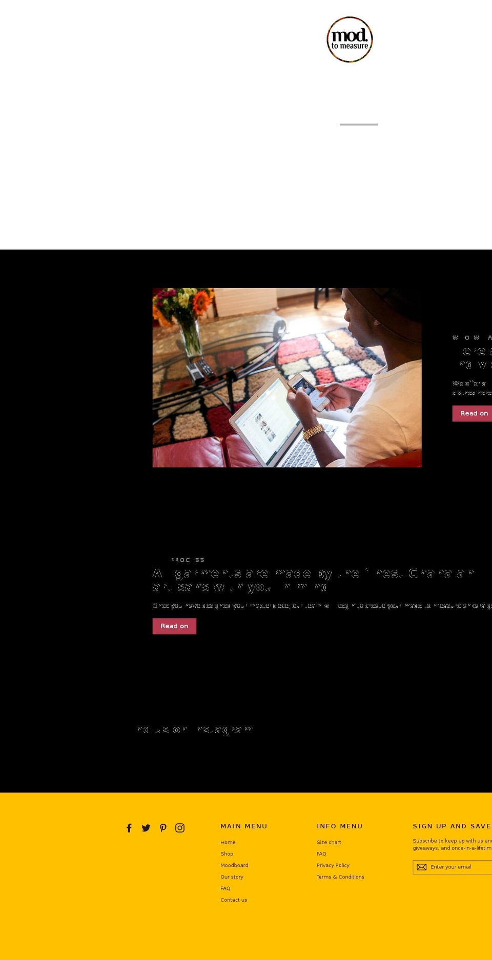 mod-to-measure.com — Shopify storefront screenshot