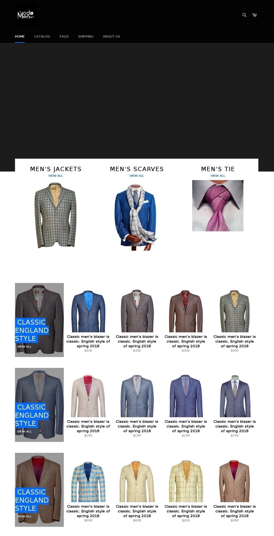 moda-men.com — Shopify storefront screenshot