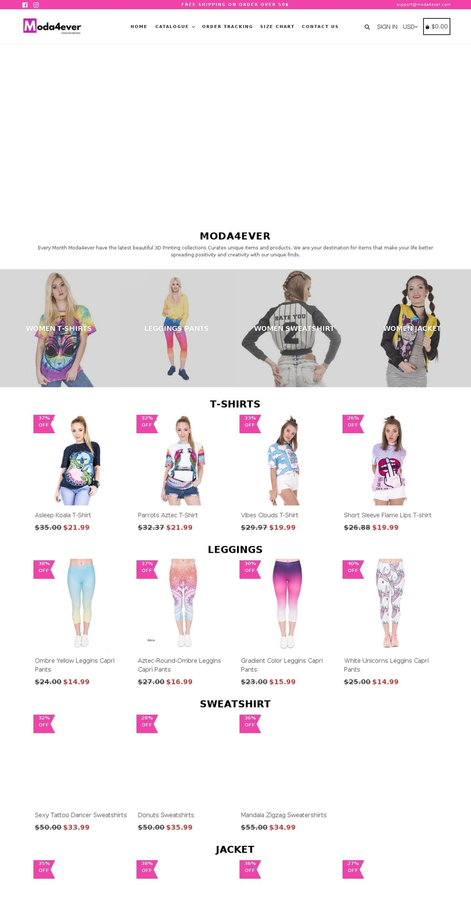 moda4ever.com — Shopify storefront screenshot