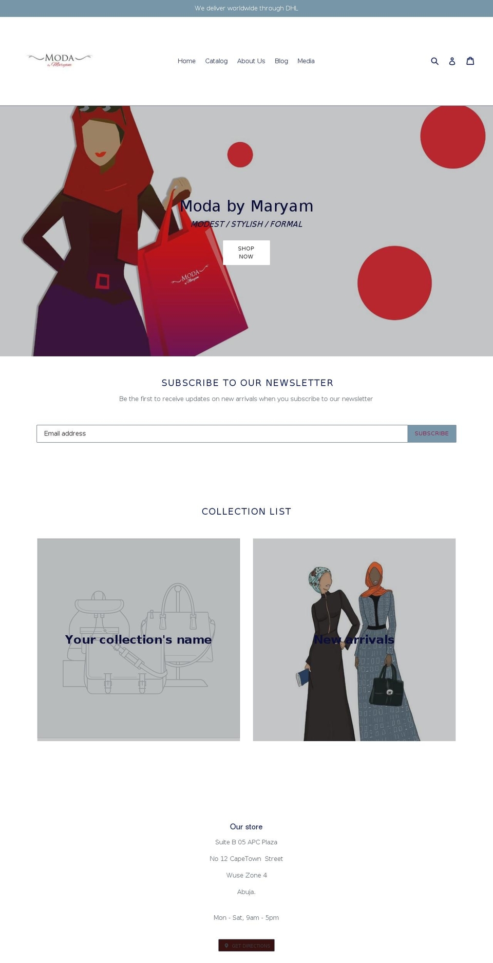 modabymaryam.com shopify website screenshot