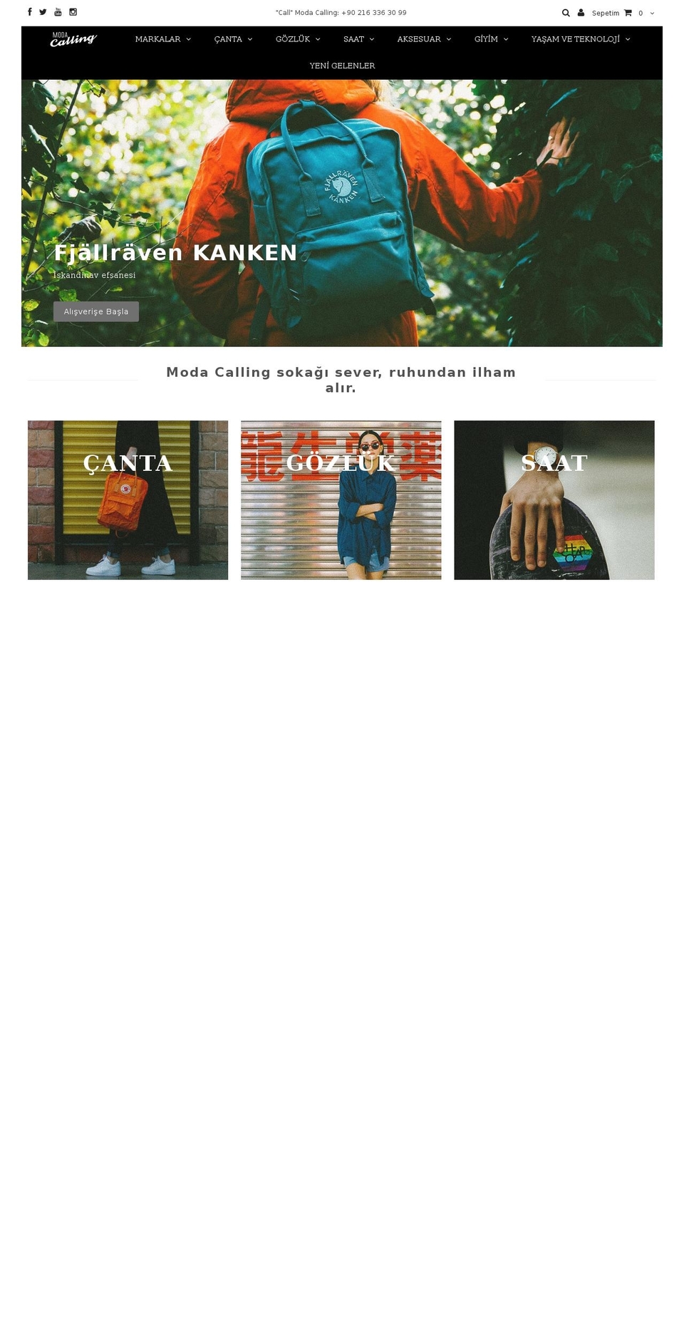 modacalling.com shopify website screenshot