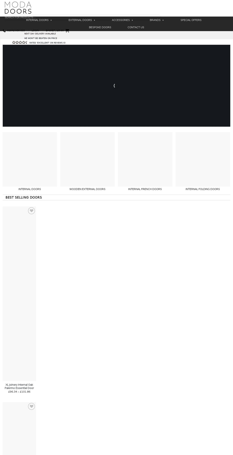 modadoors.co.uk shopify website screenshot