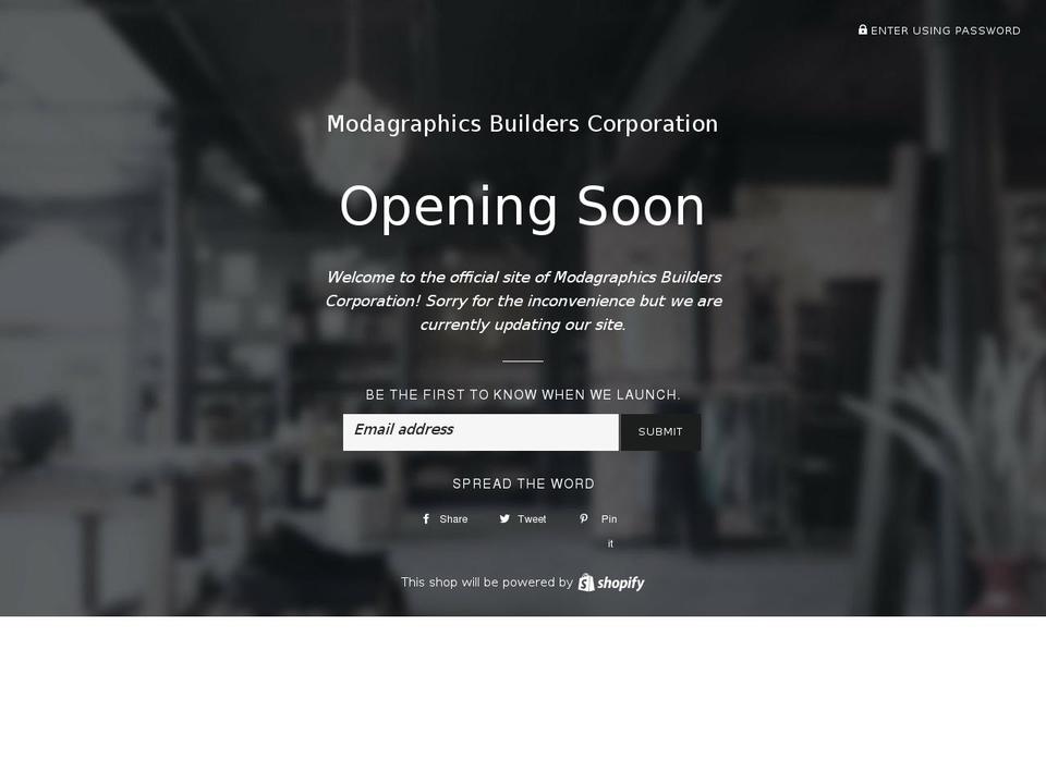 modagraphicsbuilderscorp.com — Shopify storefront screenshot