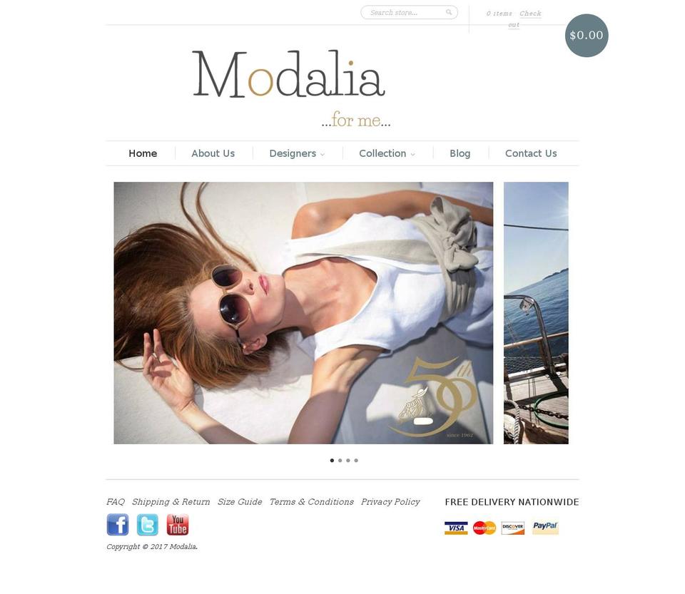 modalia.com.au shopify website screenshot