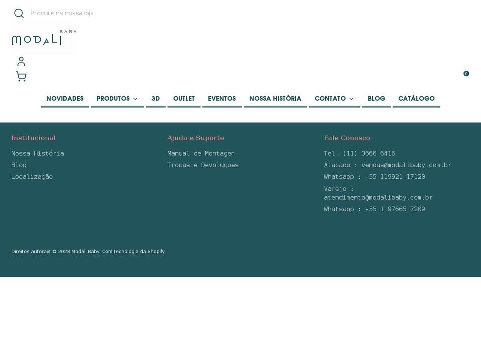 Oreo  - Oficial  Desenvolvendo Shopify theme site example modalibaby.com.br