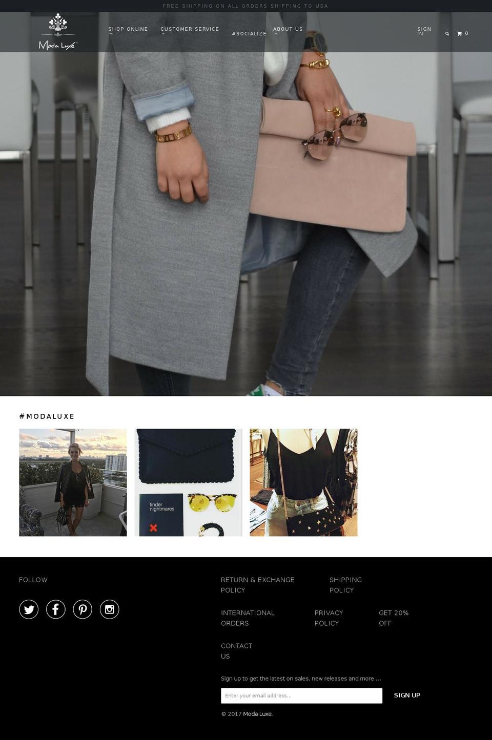 modaluxe.com shopify website screenshot
