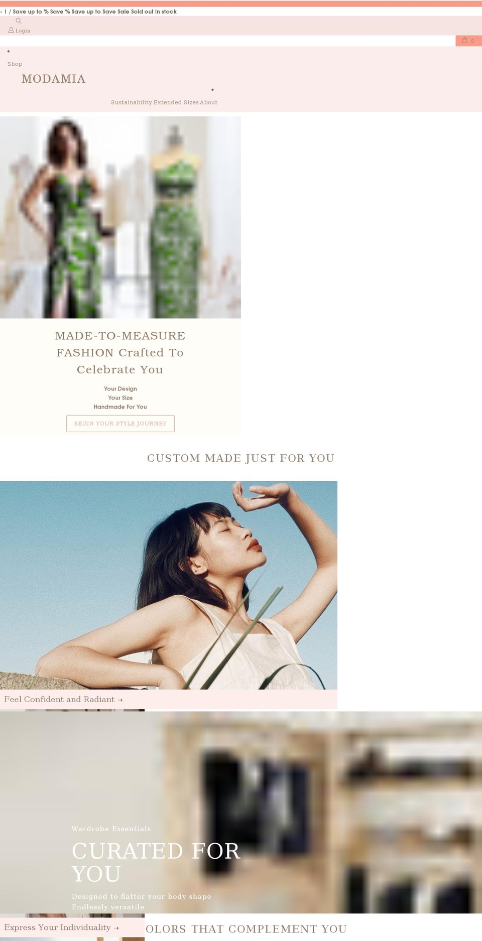 modamia.com shopify website screenshot