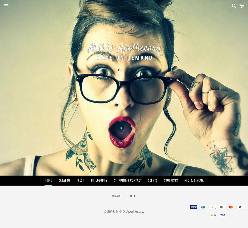 modapothecary.com shopify website screenshot