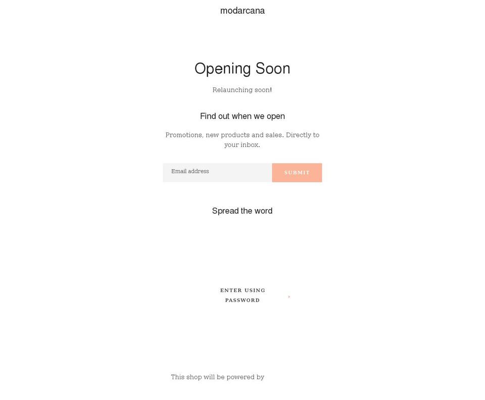 modarcana.com shopify website screenshot