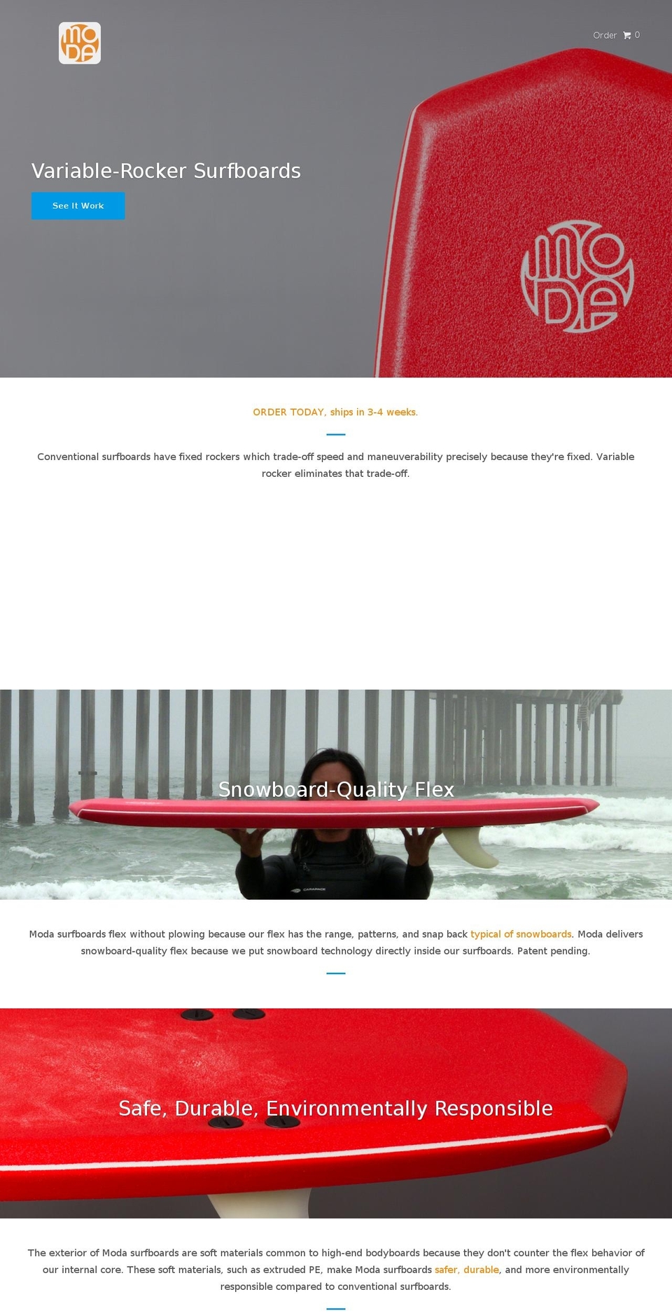 modasurfboards.com shopify website screenshot