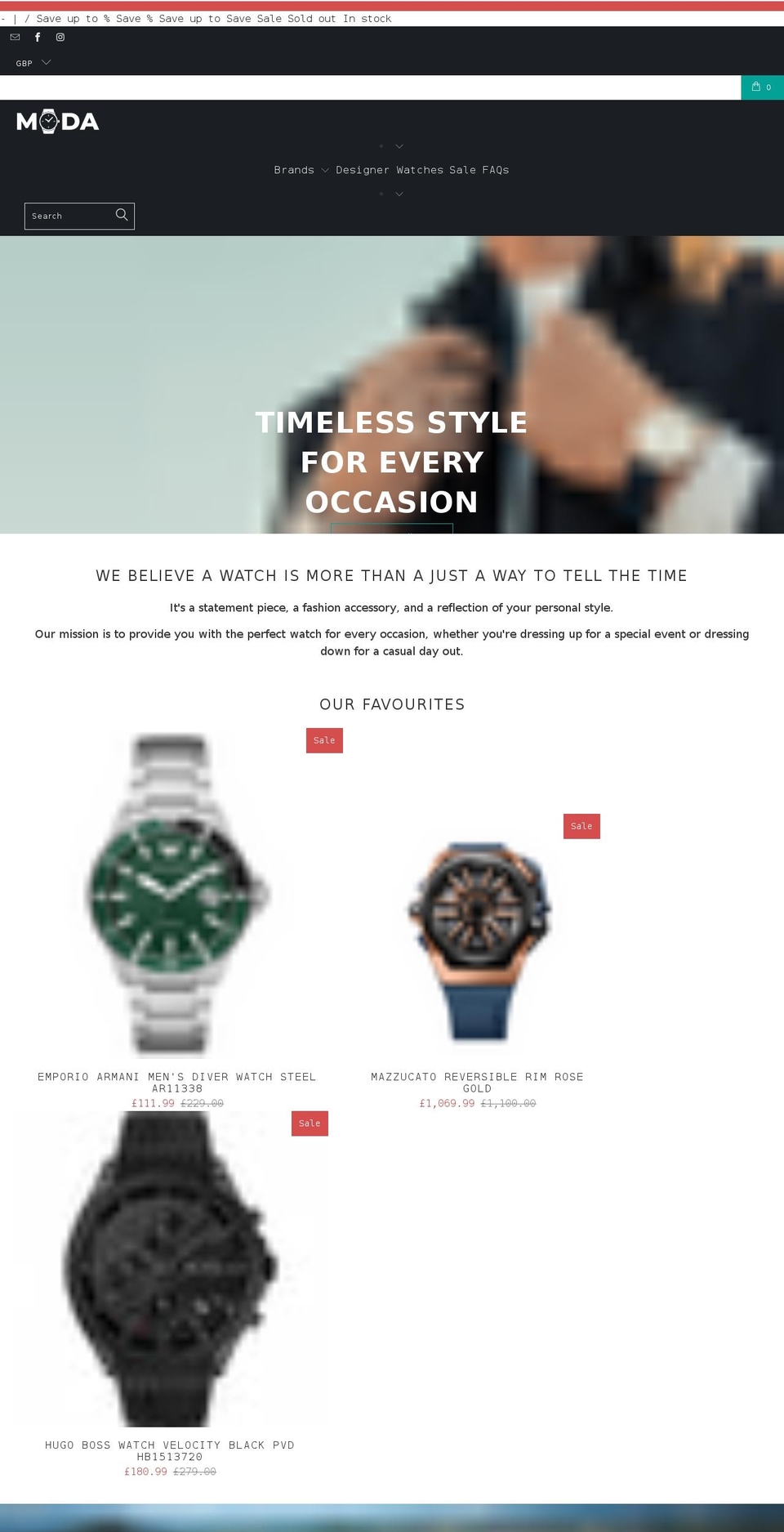 modawatches.com shopify website screenshot