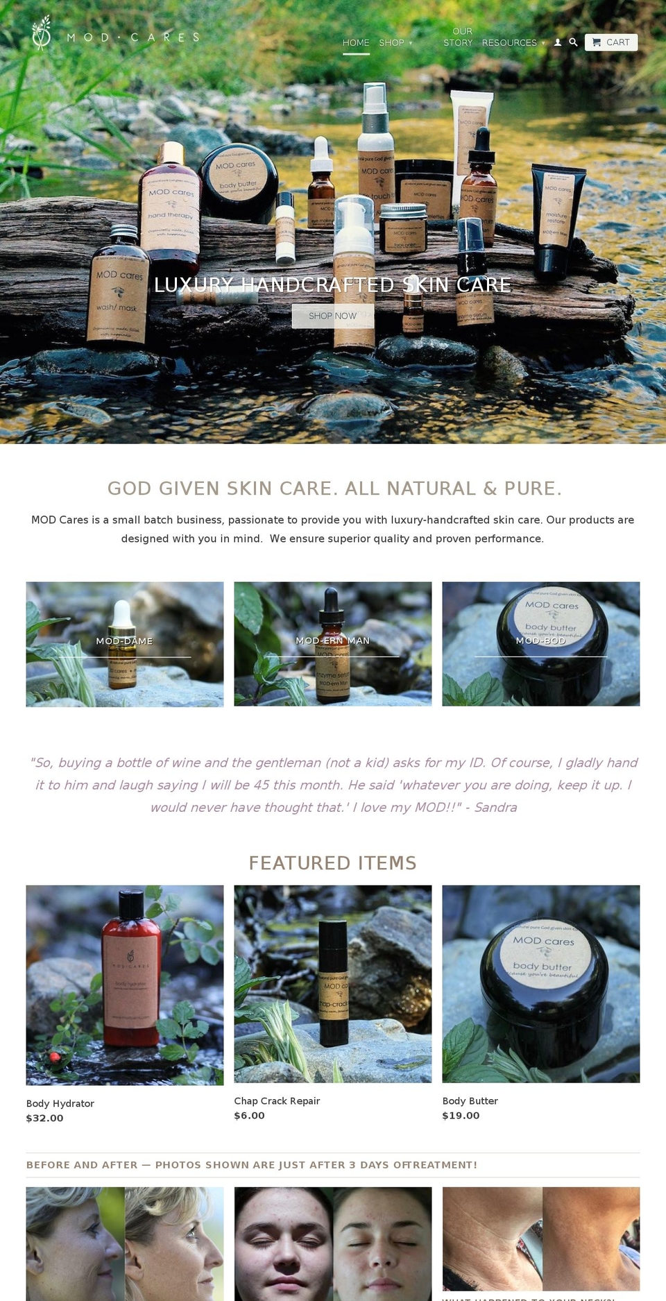 modcares.com shopify website screenshot