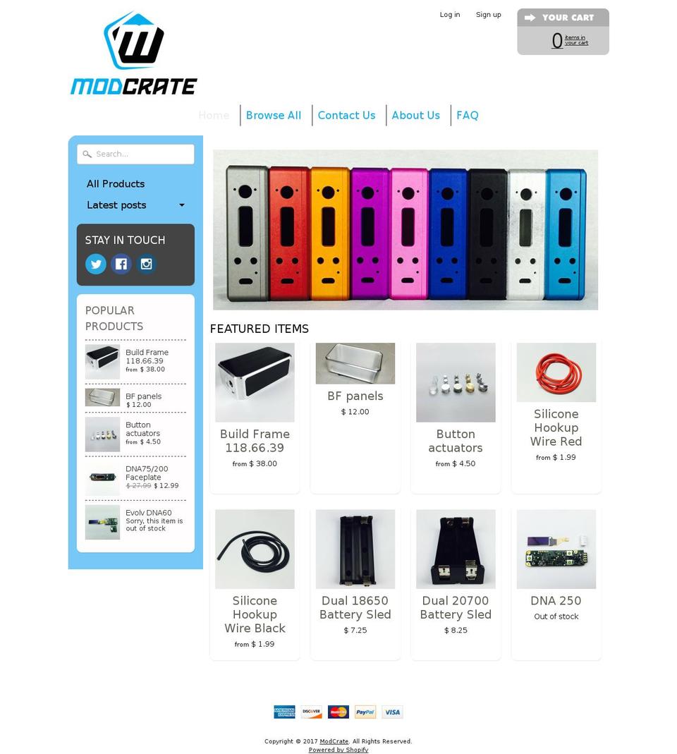 modcrate.myshopify.com shopify website screenshot