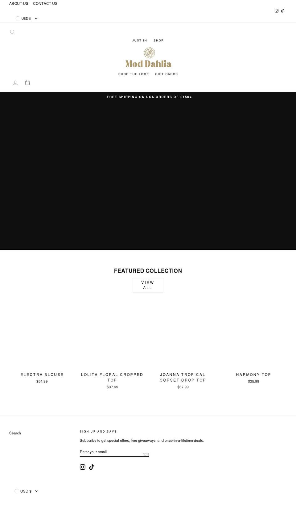 moddahlia.com shopify website screenshot