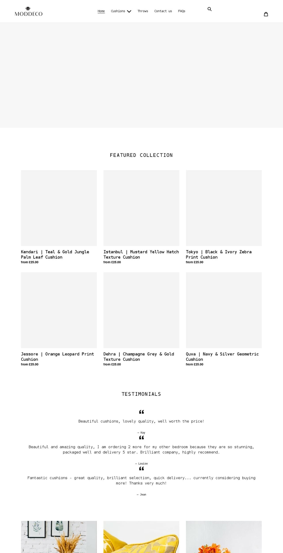 moddecohome.com shopify website screenshot
