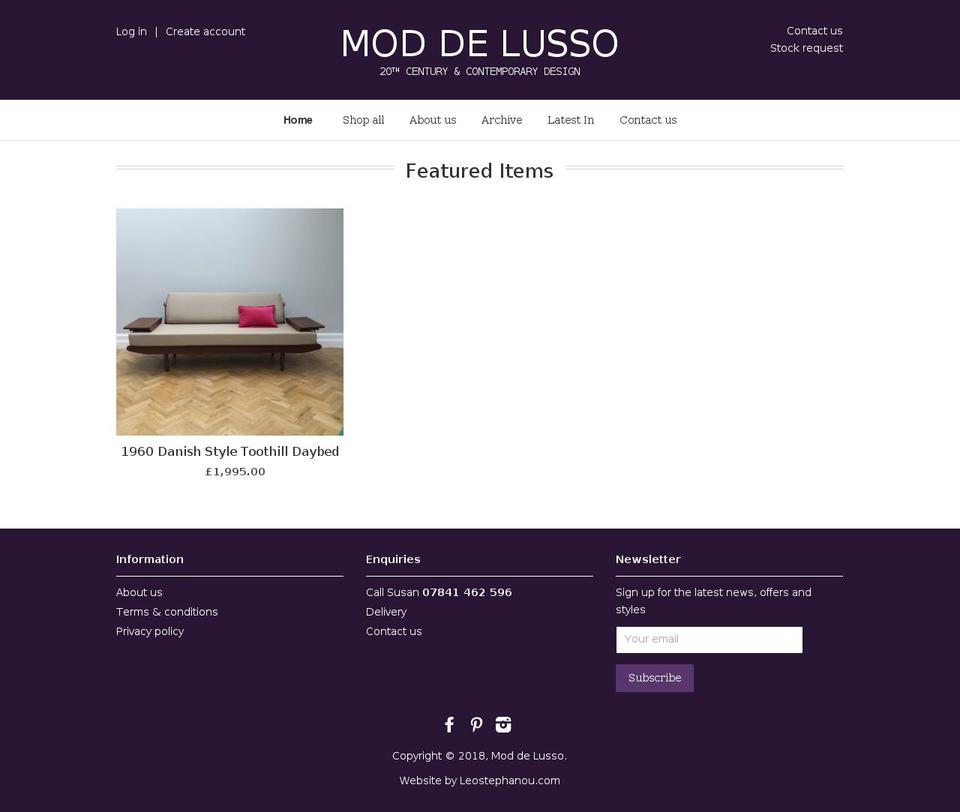 moddelusso.com — Shopify storefront screenshot