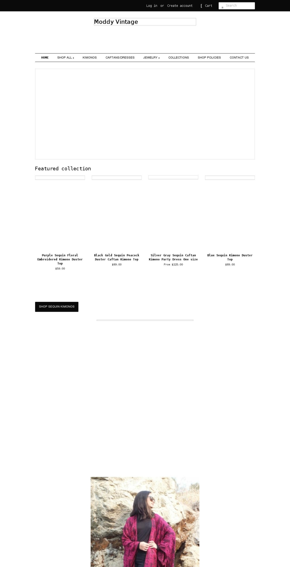 moddyvintage.com shopify website screenshot