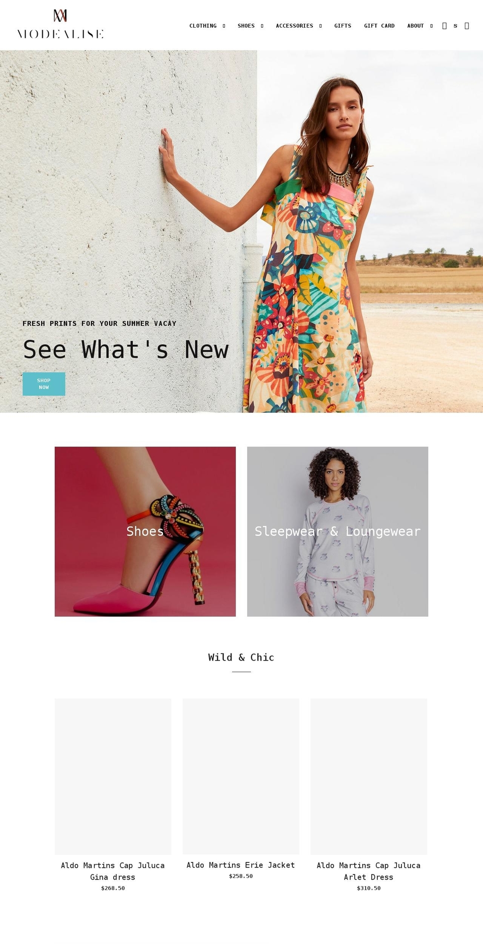 modealise.com shopify website screenshot