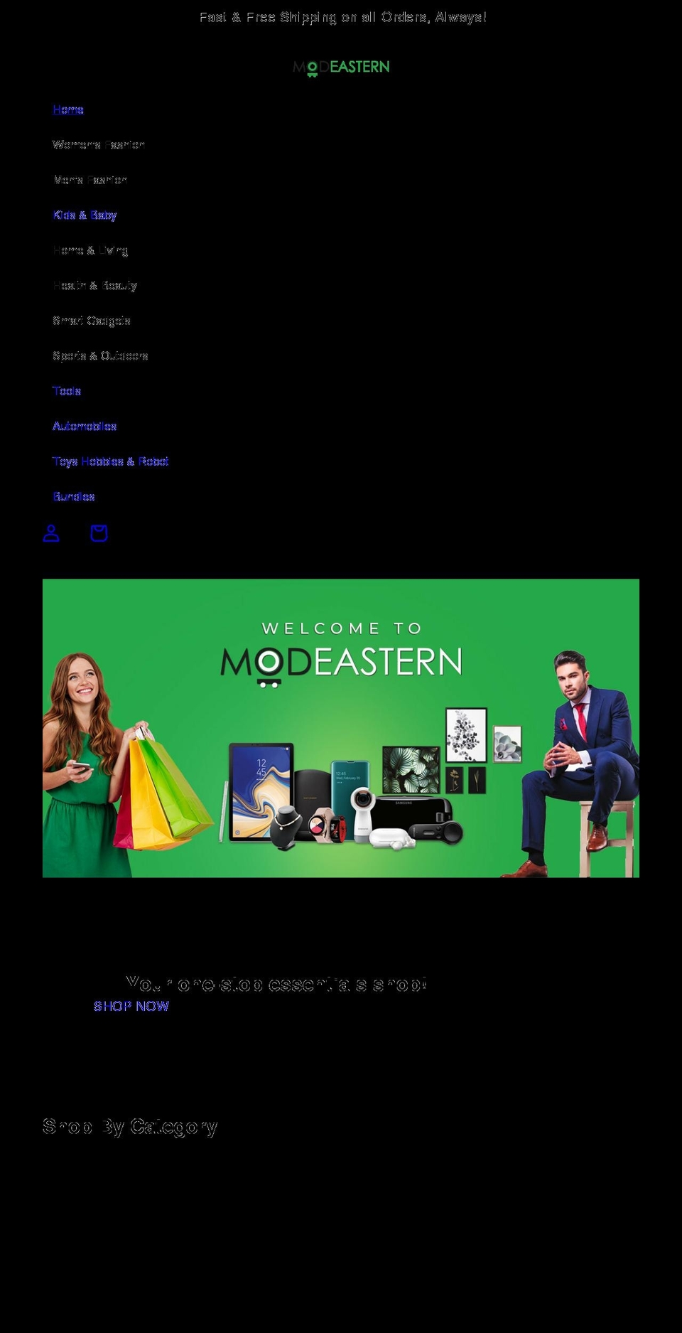 modeastern.com shopify website screenshot