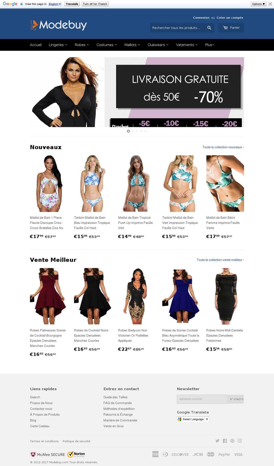 modebuy.com shopify website screenshot