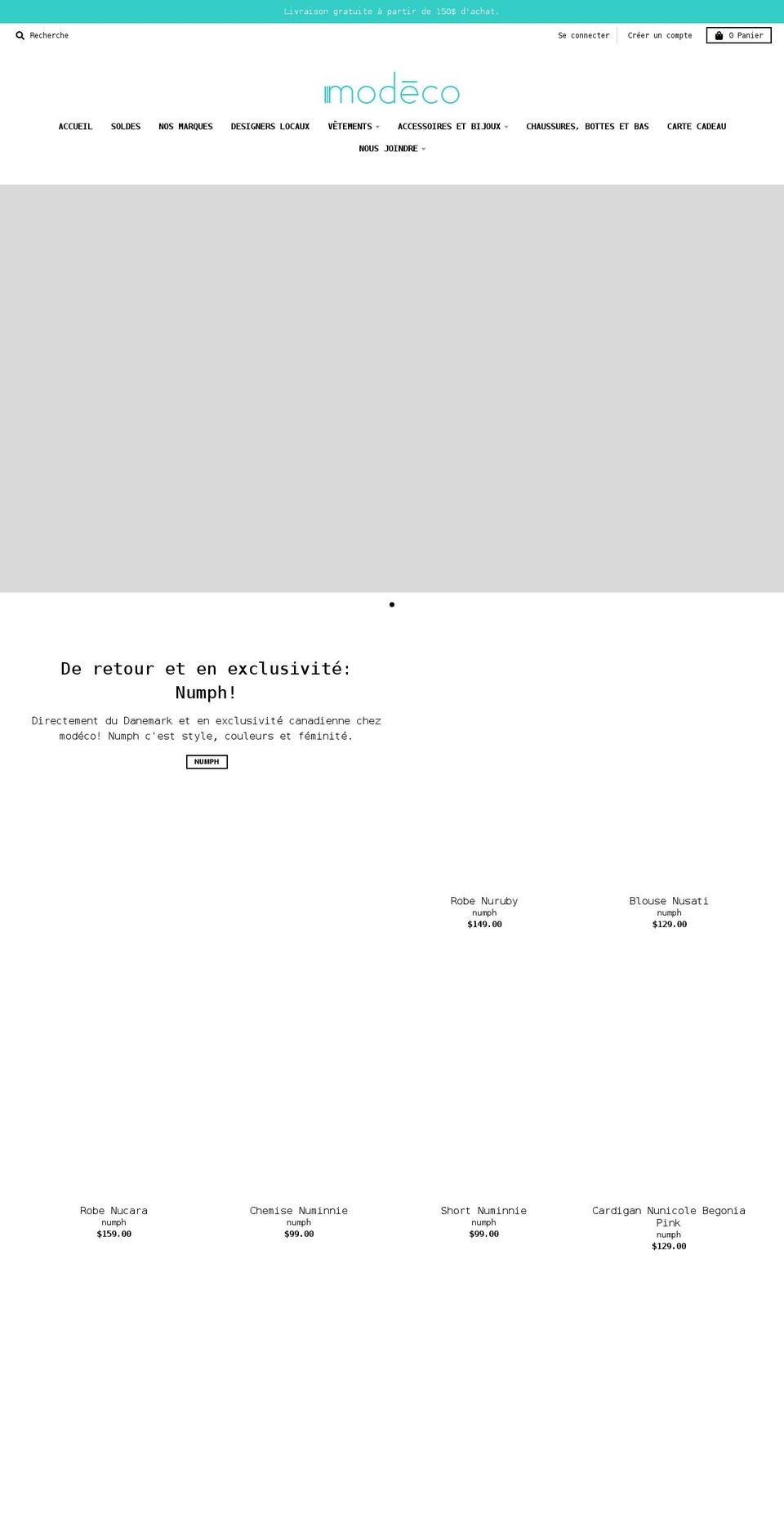 modeco.ca shopify website screenshot