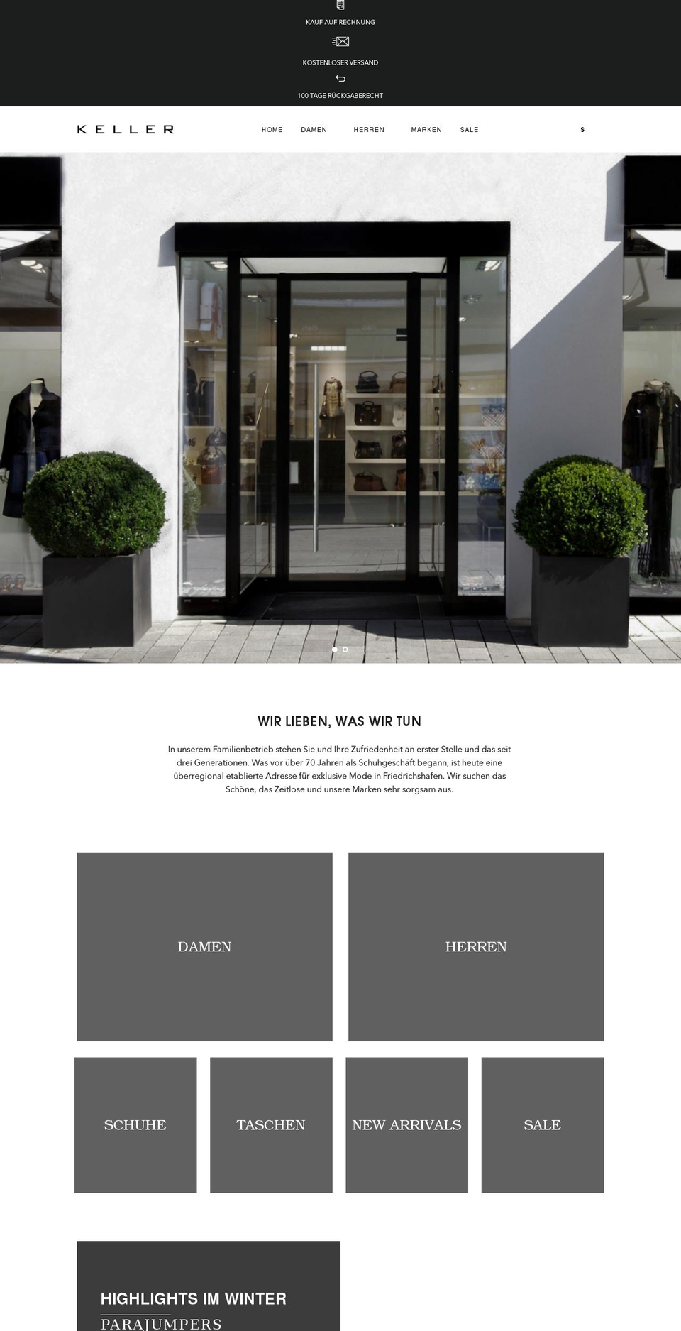 modehauskeller.de shopify website screenshot