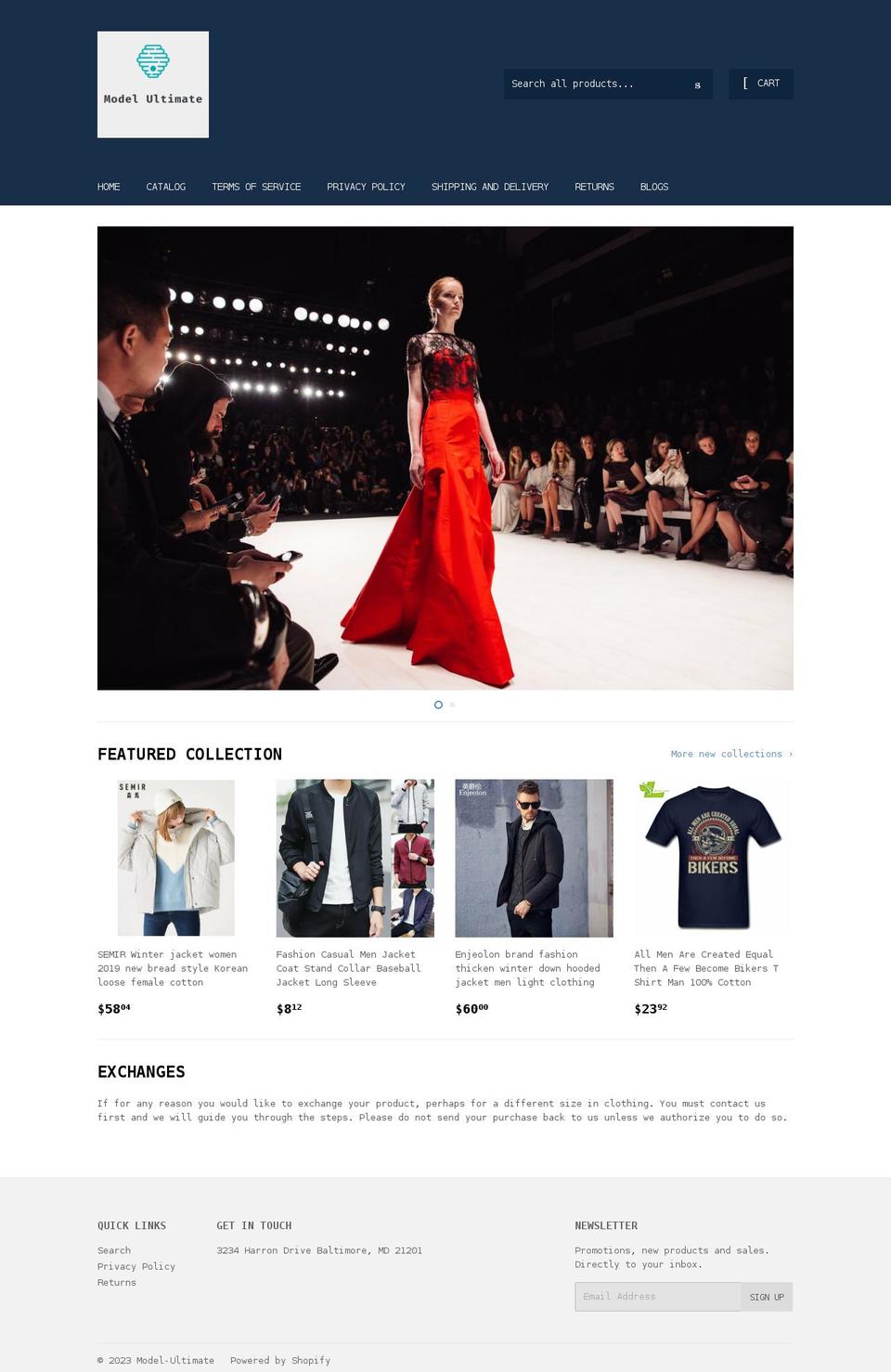 model-ultimate.myshopify.com shopify website screenshot