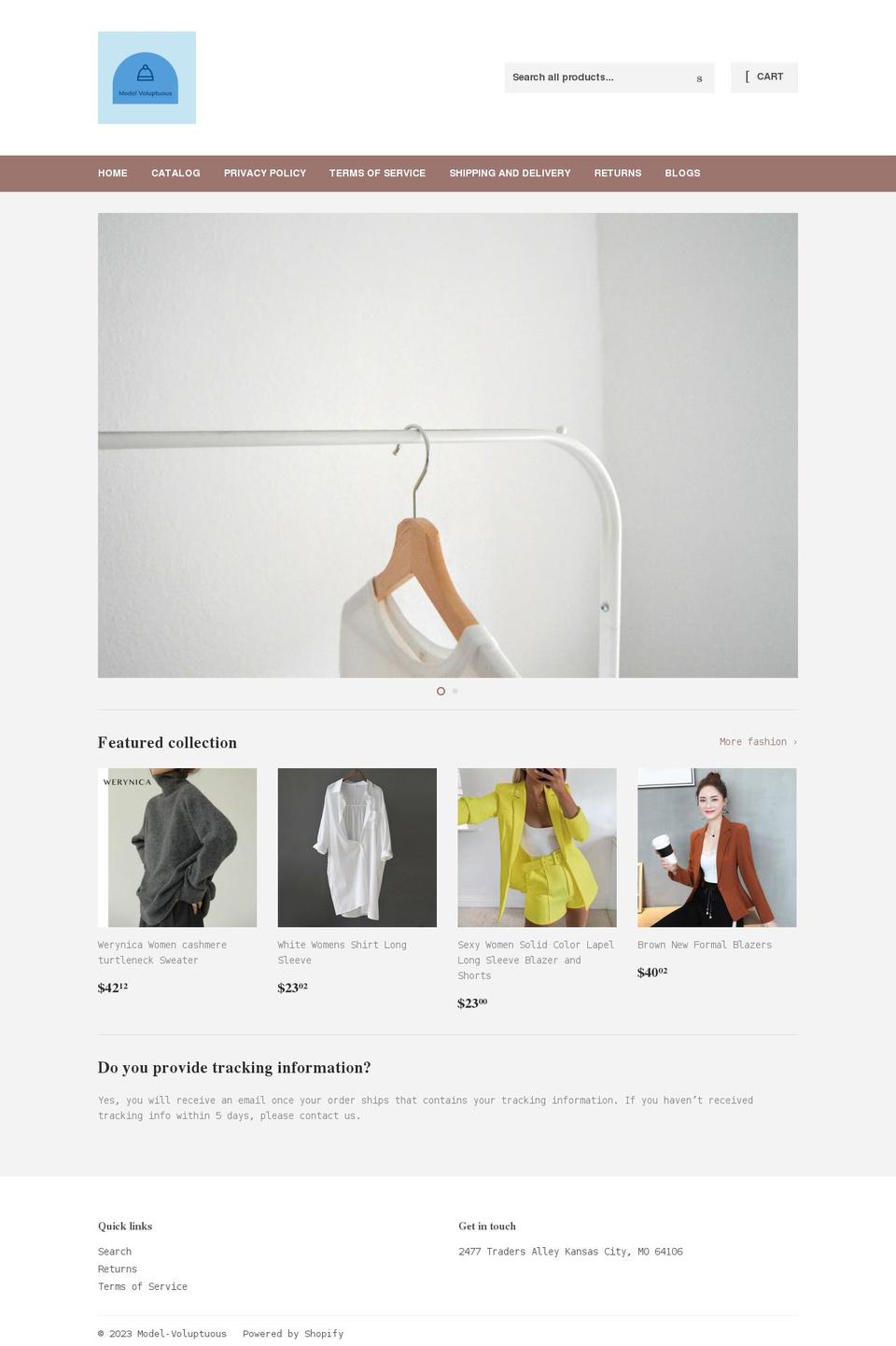 model-voluptuous.myshopify.com shopify website screenshot