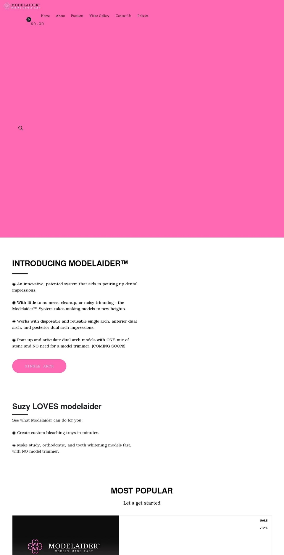 modelaider.com shopify website screenshot