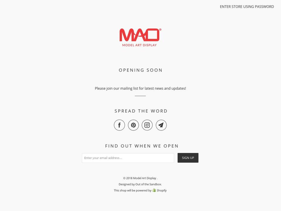 modelartdisplay.com — Shopify storefront screenshot