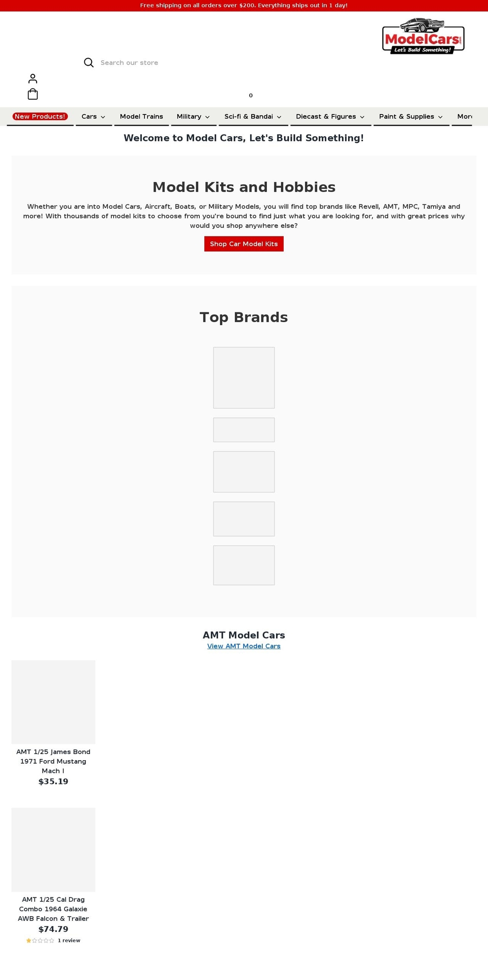 modelcars.com shopify website screenshot