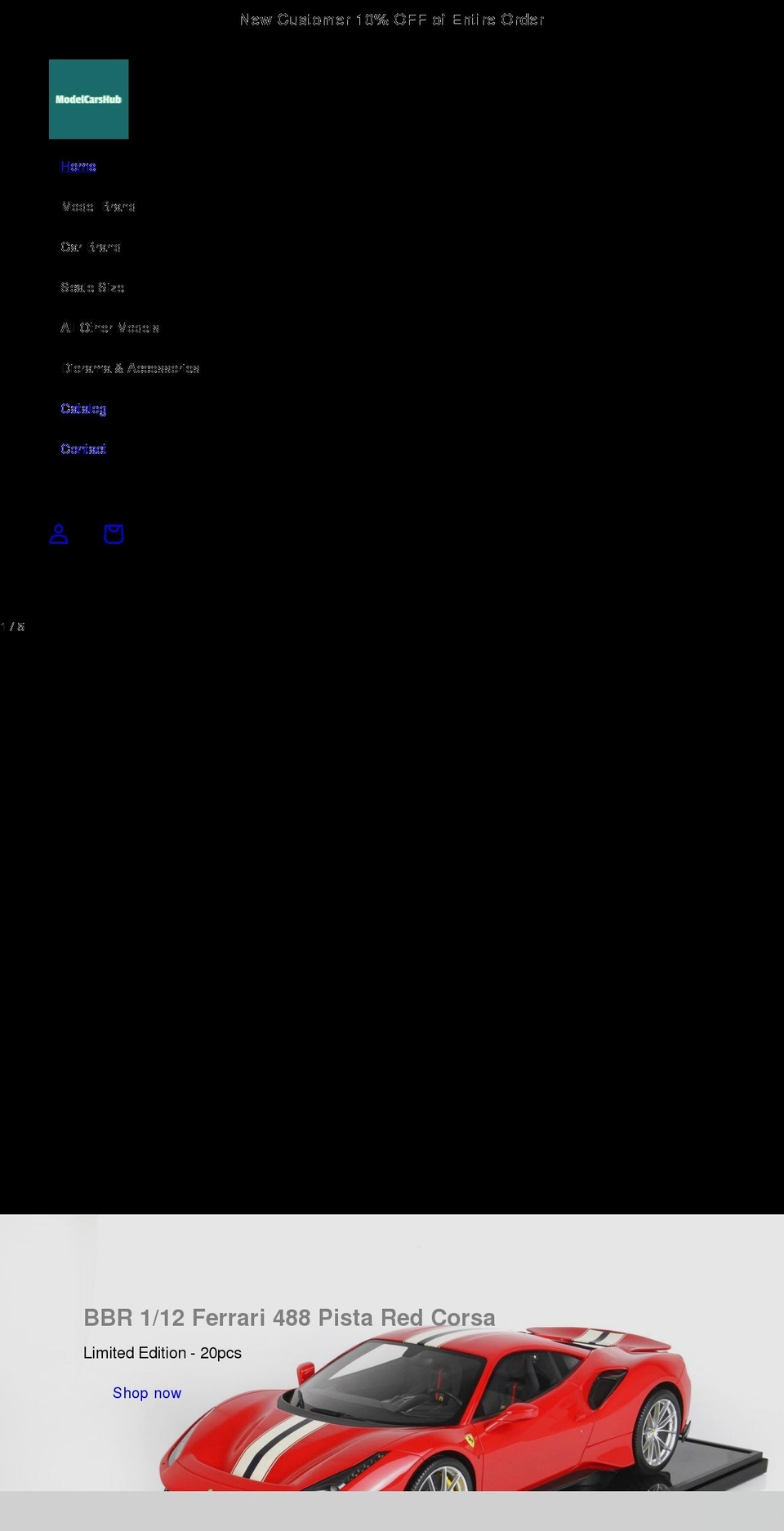 modelcarshub.com shopify website screenshot