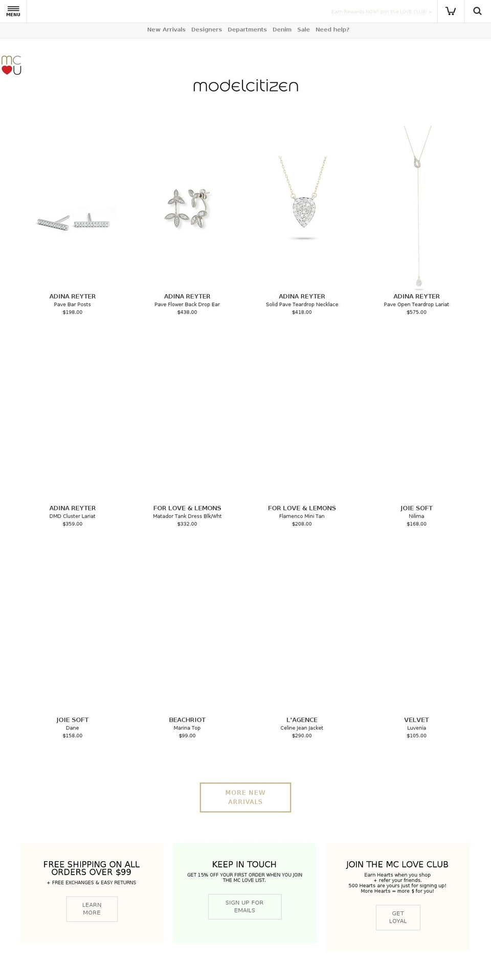 modelcitizen.com shopify website screenshot